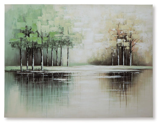 Garlenridge - Green / Tan / White - Wall Art - Hornell Furniture Outlet