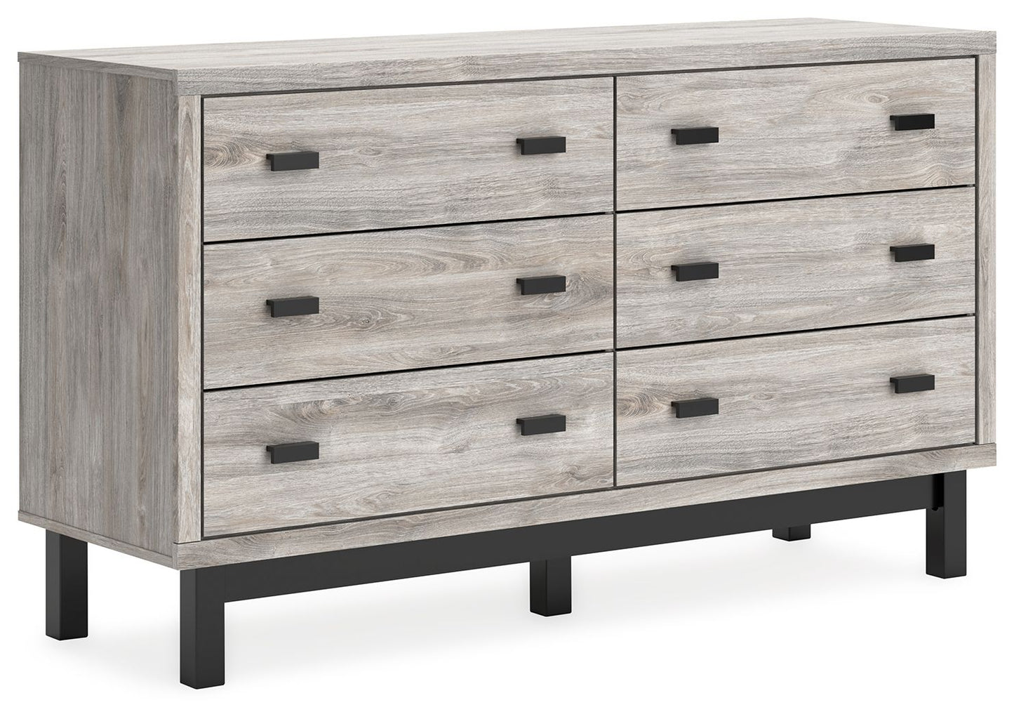 Vessalli - Black / Gray - Six Drawer Dresser - Hornell Furniture Outlet