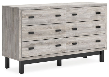 Vessalli - Black / Gray - Six Drawer Dresser - Hornell Furniture Outlet