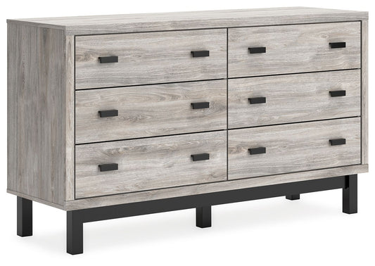 Vessalli - Black / Gray - Six Drawer Dresser - Hornell Furniture Outlet