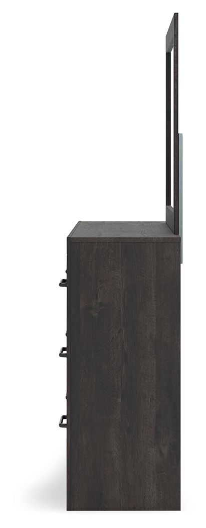 Hollivern - Dark Gray - Dresser And Mirror - Hornell Furniture Outlet