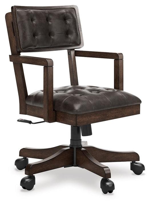 Breckington - Dark Brown - Home Office Desk Chair - Hornell Furniture Outlet