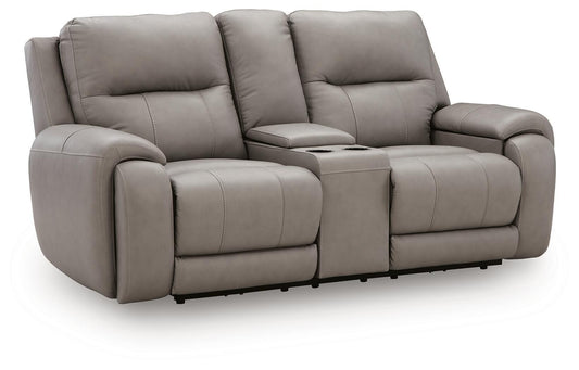 Real Moments - Power Reclining Loveseat With Audio Seating - Ash
