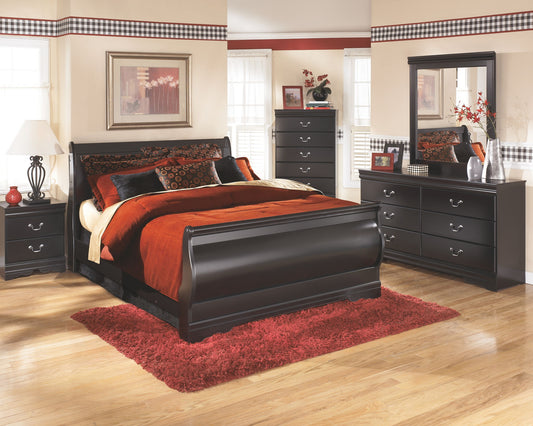 Huey Vineyard - Black - Two Drawer Night Stand - Hornell Furniture Outlet