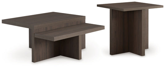 Zendex - Brown - Occasional Table Set (Set of 2) - Hornell Furniture Outlet