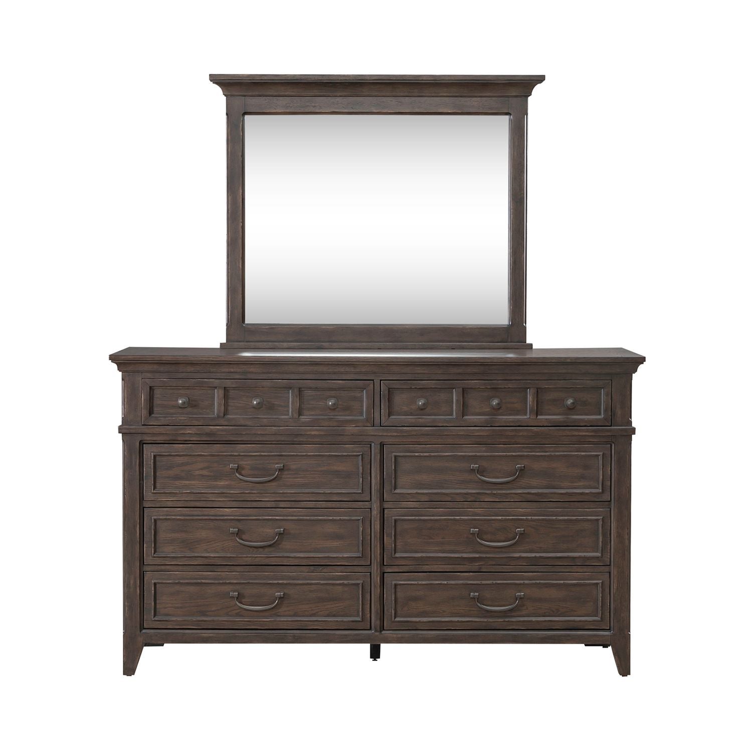 Paradise Valley - Dresser & Mirror - Dark Brown - Hornell Furniture Outlet