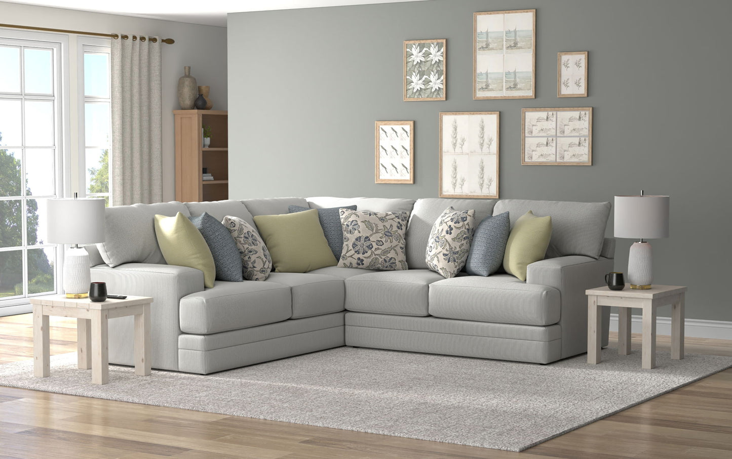 Stockbridge - Sectional With Comfort Coil Seating And 9 Accent Pillows Included - Hornell Furniture Outlet