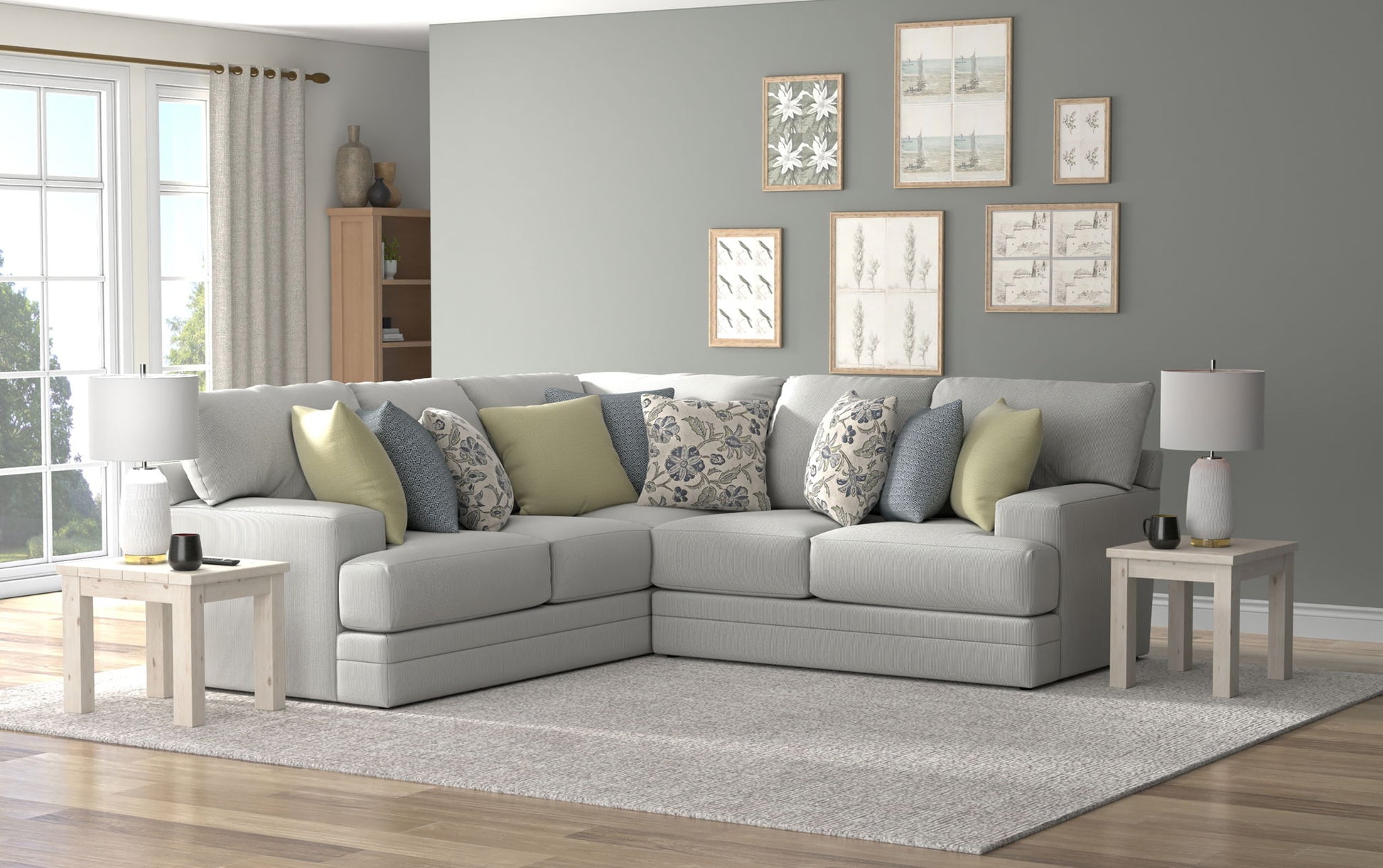 Stockbridge - Sectional With Comfort Coil Seating And 9 Accent Pillows Included - Hornell Furniture Outlet
