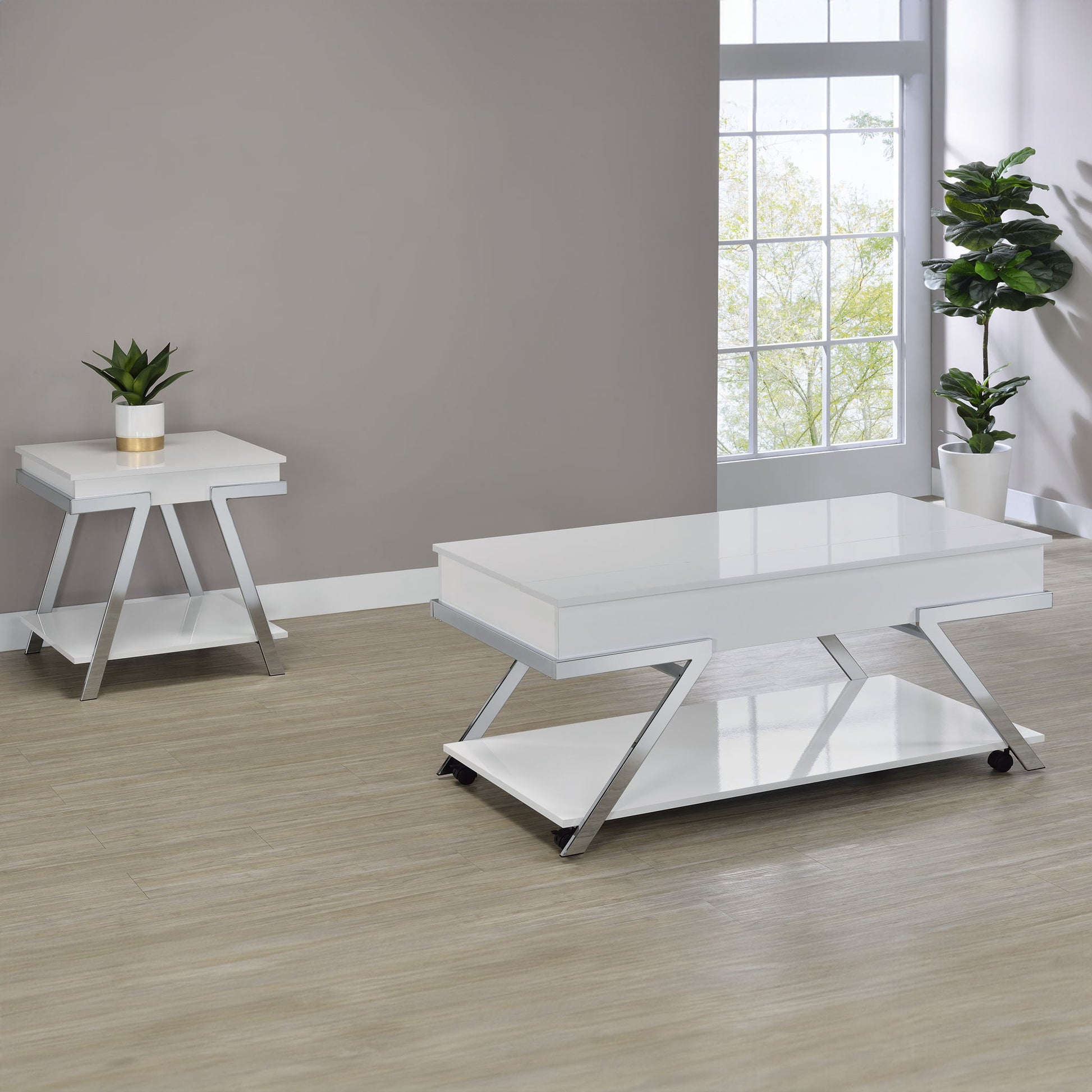 Zena - End Tables - White - Hornell Furniture Outlet