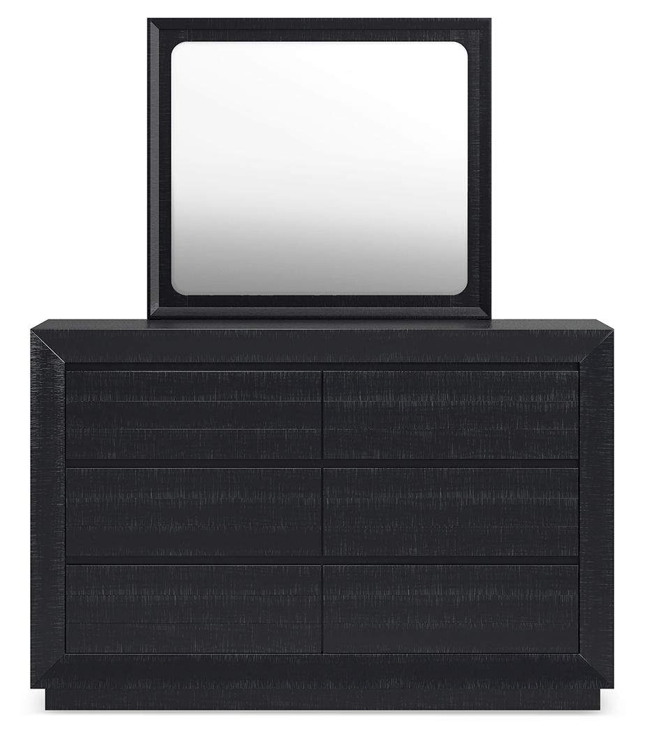 Londer - Black - Dresser And Mirror - Hornell Furniture Outlet