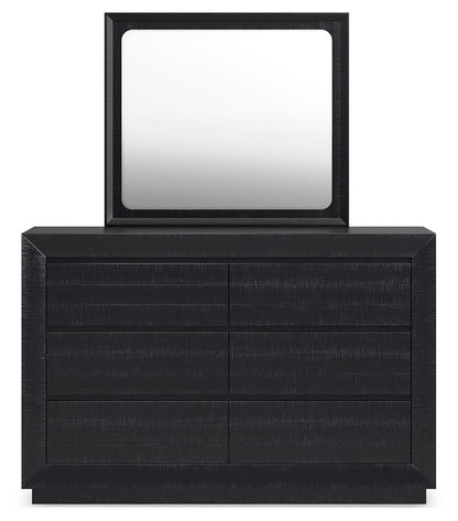 Londer - Black - Dresser And Mirror - Hornell Furniture Outlet