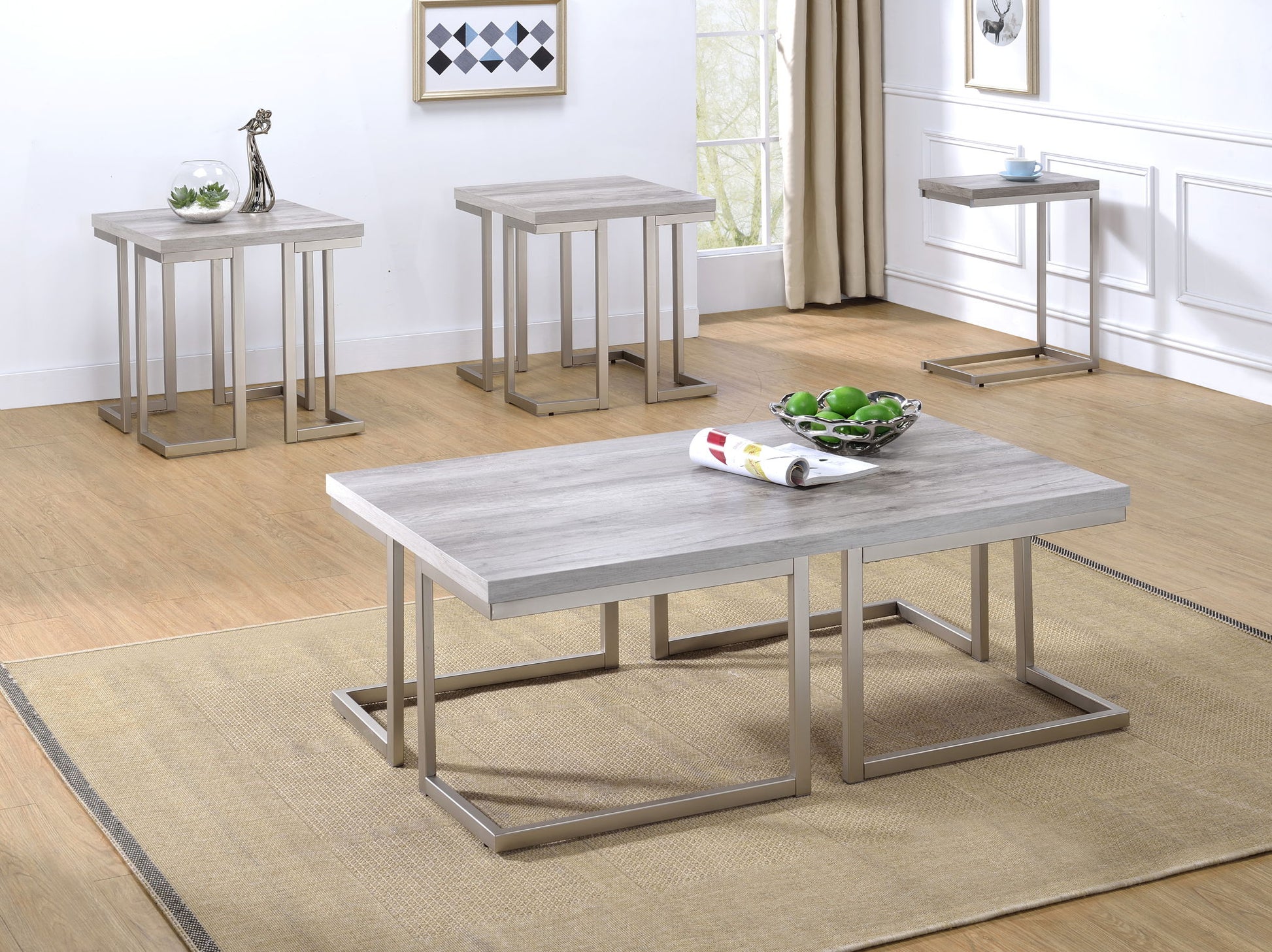 David - End Table - White - Hornell Furniture Outlet