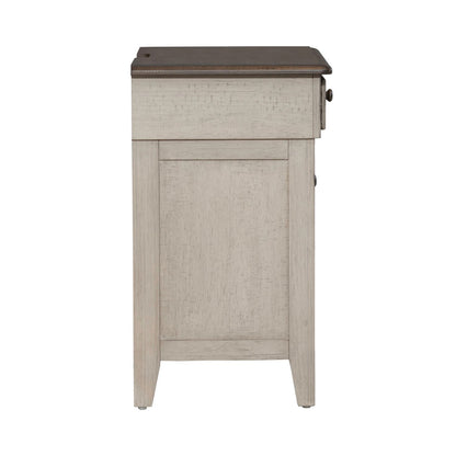 Ivy Hollow - 3 Drawer Nightstand With Charging Station - White - Hornell Furniture Outlet
