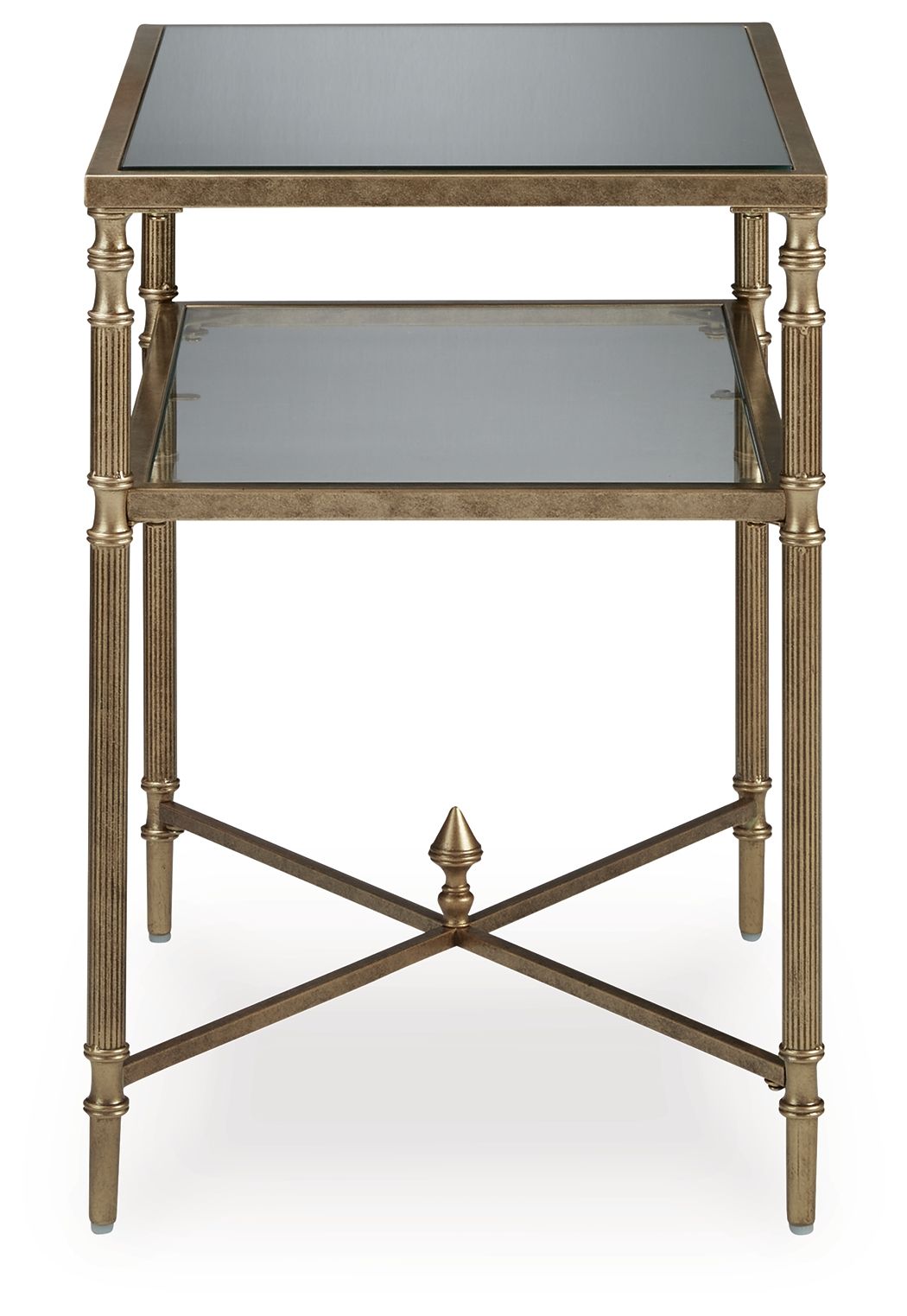 Cloverty - Aged Gold Finish - Rectangular End Table - Hornell Furniture Outlet