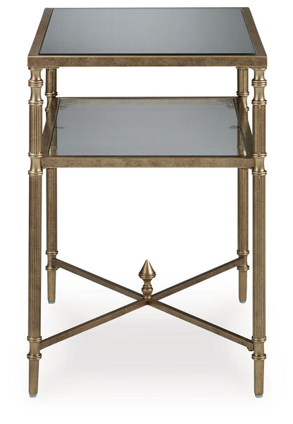 Cloverty - Aged Gold Finish - Rectangular End Table - Hornell Furniture Outlet