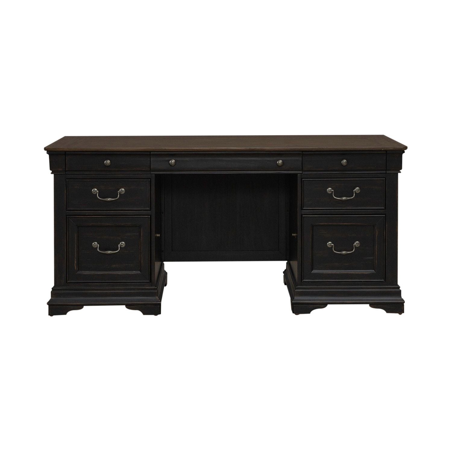 Meritage - Jr Executive Desk - Black - Hornell Furniture Outlet
