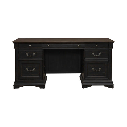 Meritage - Jr Executive Desk - Black - Hornell Furniture Outlet