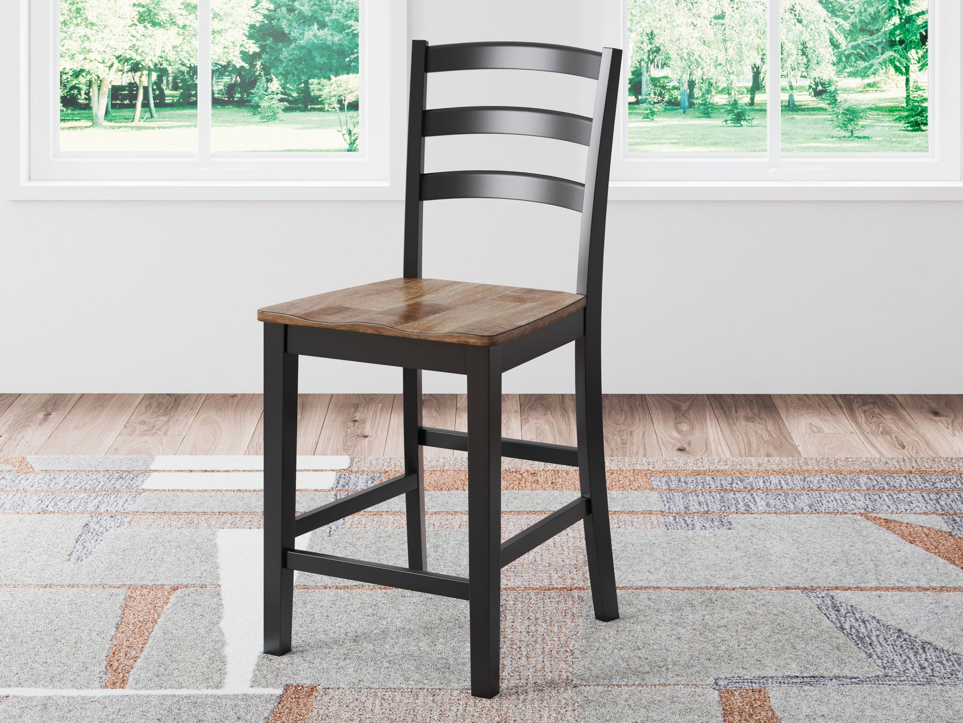 Wildenauer - Brown / Black - Barstool (Set of 2) - Hornell Furniture Outlet