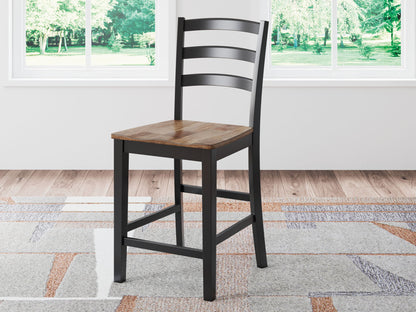 Wildenauer - Brown / Black - Barstool (Set of 2) - Hornell Furniture Outlet