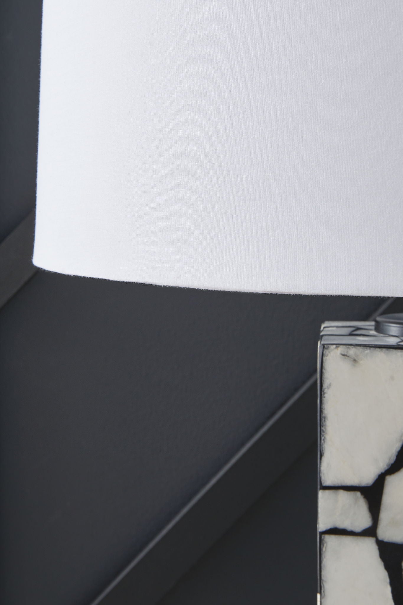 Macaria - White / Black - Marble Table Lamp - Hornell Furniture Outlet