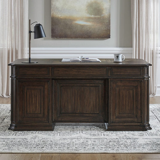 Provence Park - Jr Executive Desk - Brown - Hornell Furniture Outlet