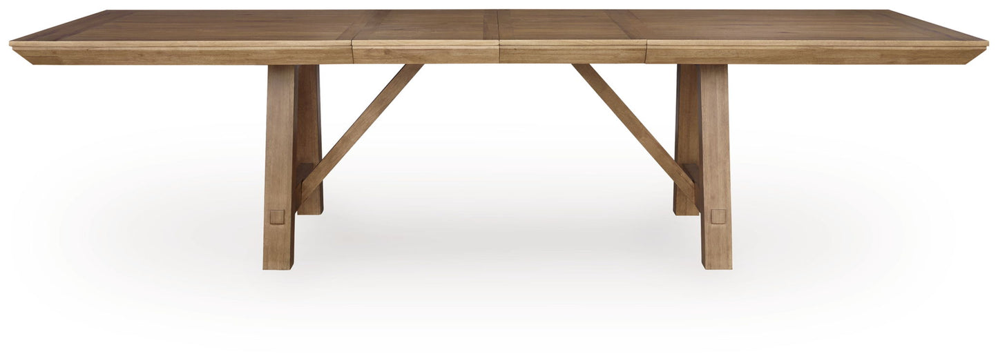 Ridgester - Rectangular Dining Room Extension Table - Light Brown - Hornell Furniture Outlet