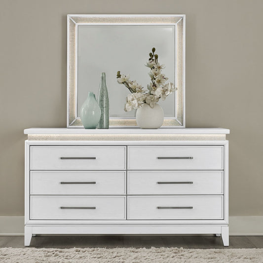 Reflections - Dresser & Mirror - White - Hornell Furniture Outlet