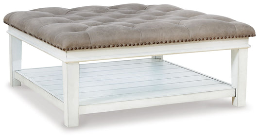 Kanwyn - Uph Ottoman Cocktail Table - Whitewash - Hornell Furniture Outlet