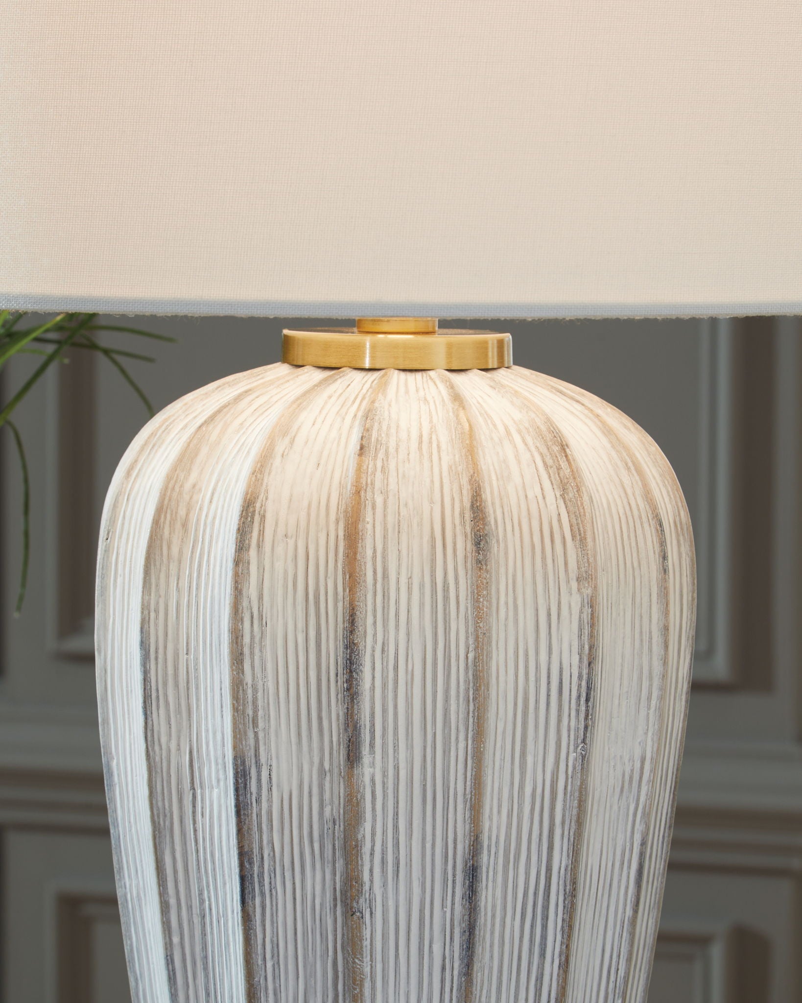 Lanwell - Antique Gray - Poly Table Lamp - Hornell Furniture Outlet