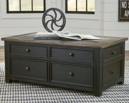 Tyler Creek - Grayish Brown / Black - Lift Top Cocktail Table - Hornell Furniture Outlet
