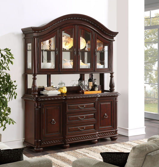 Antoinette - Buffet and Hutch - Dark Brown - Hornell Furniture Outlet