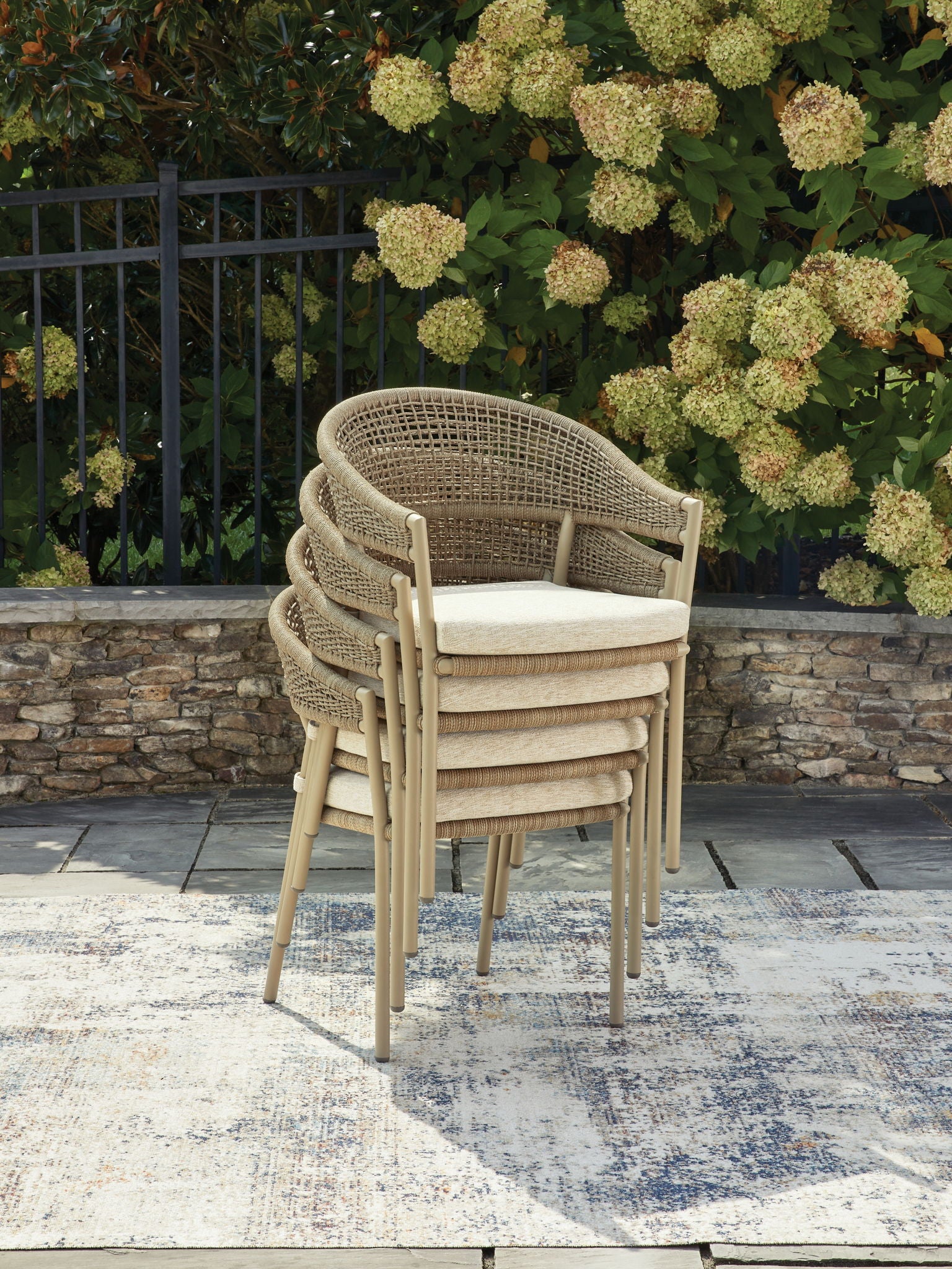 Orchard Beach - Arm Chair With Cushion (Set of 4) - Beige - Hornell Furniture Outlet