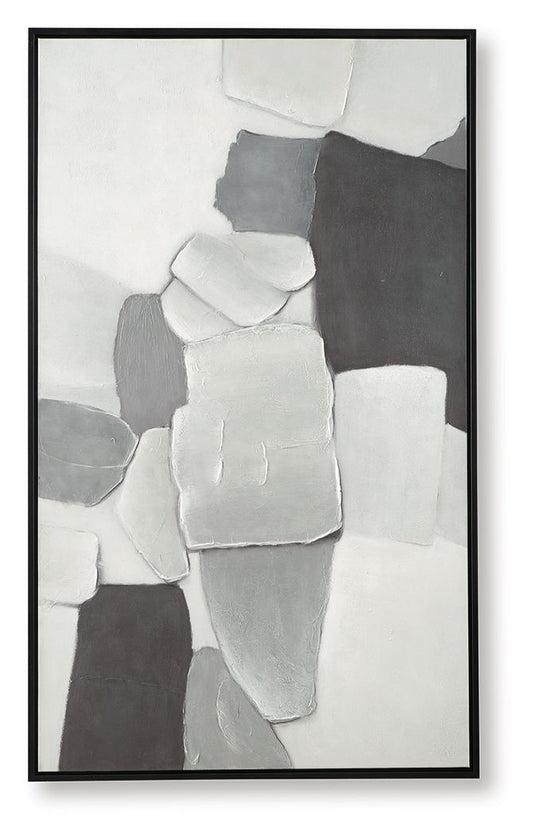 Adilson - White / Gray / Black - Wall Art - Hornell Furniture Outlet