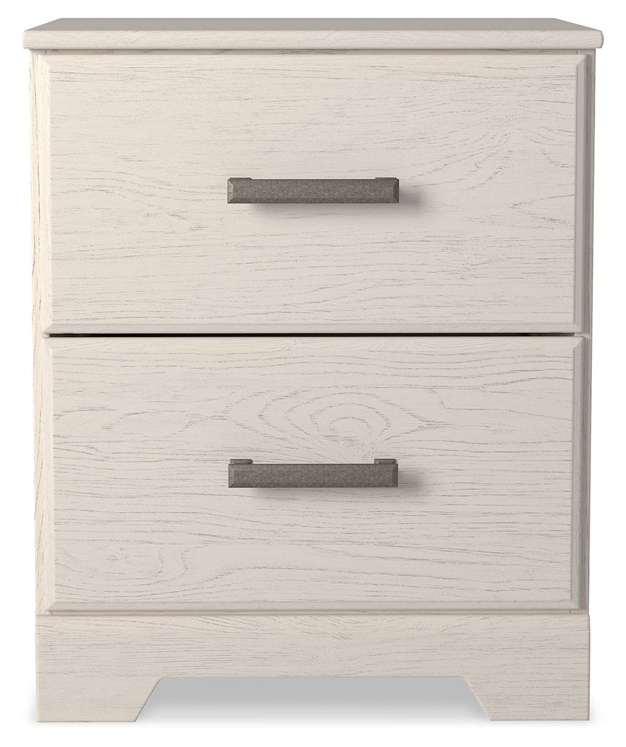 Stelsie - White - Two Drawer Night Stand - Hornell Furniture Outlet