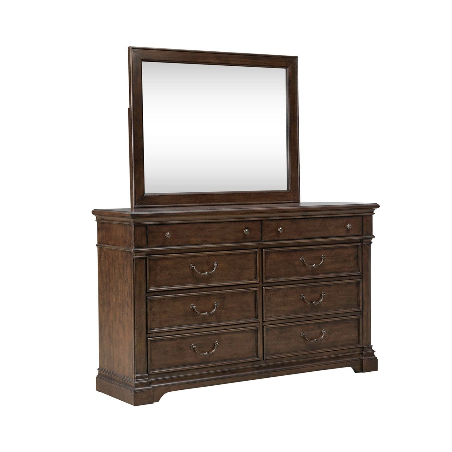 Arden Road - Dresser & Mirror - Satin Cherry - Hornell Furniture Outlet