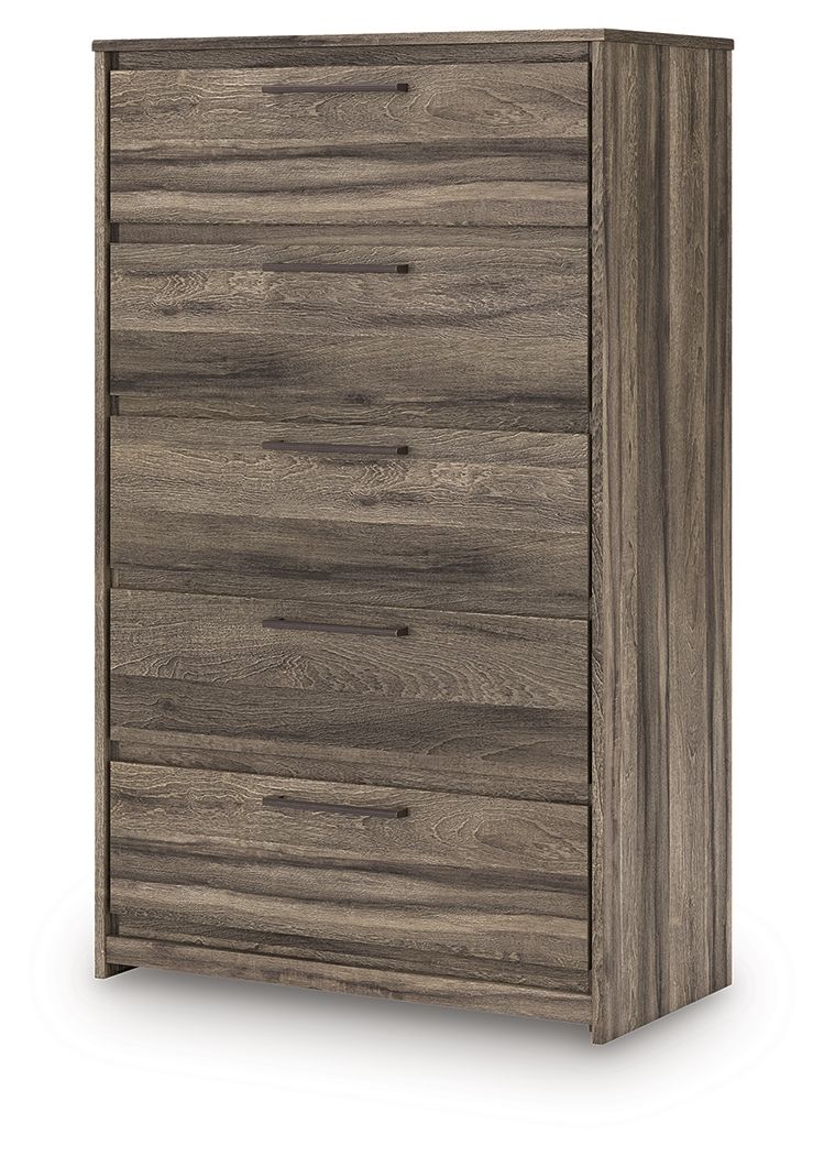 Elbrim - Five Drawer Chest - Brown - Hornell Furniture Outlet