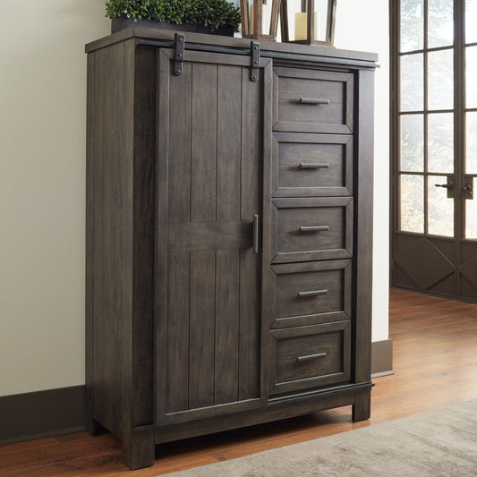Thornwood Hills - Sliding Door Chest - Dark Brown - Hornell Furniture Outlet