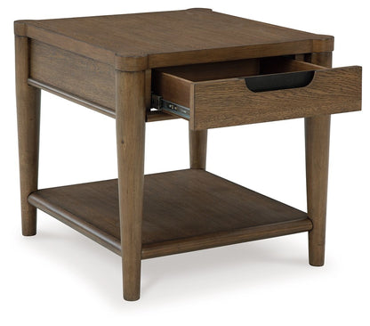 Roanhowe - Brown - Rectangular End Table - Hornell Furniture Outlet