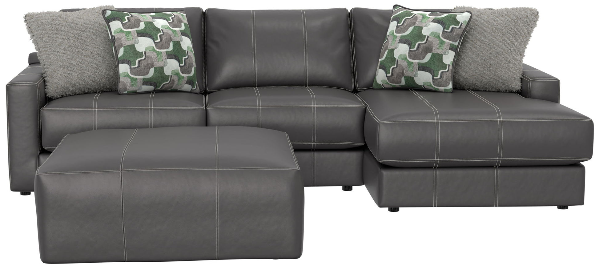 Minori - Italian Leather Sofa / Chaise And Cocktail Ottoman - Hornell Furniture Outlet