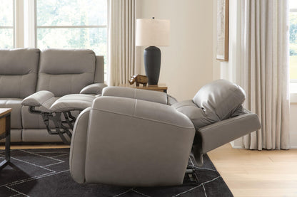 Real Moments - Power Reclining Loveseat With Audio Seating - Ash