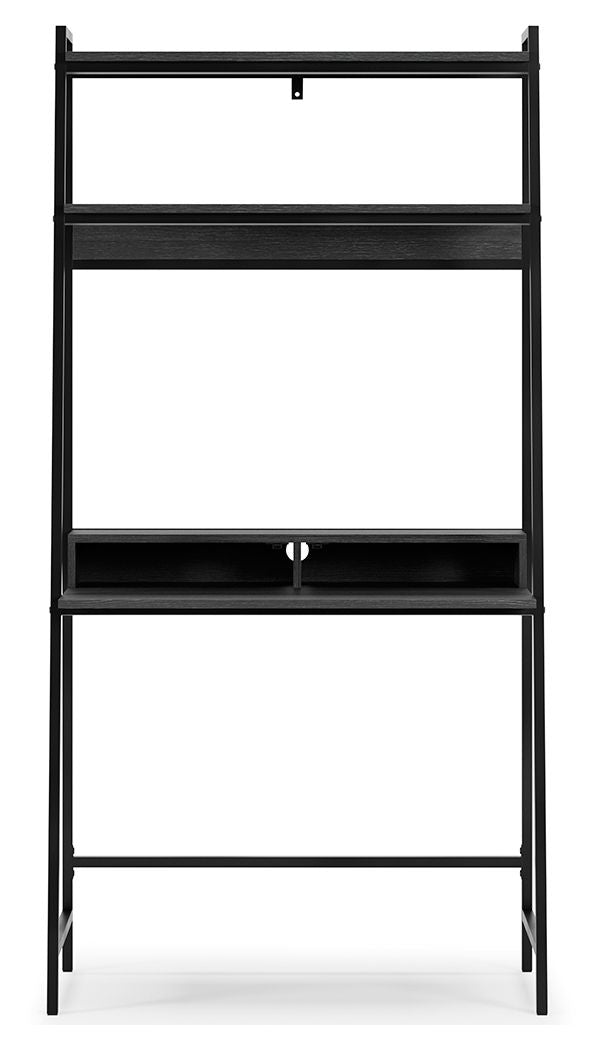 Yarlow - Black - Home Office Desk and Shelf - Hornell Furniture Outlet