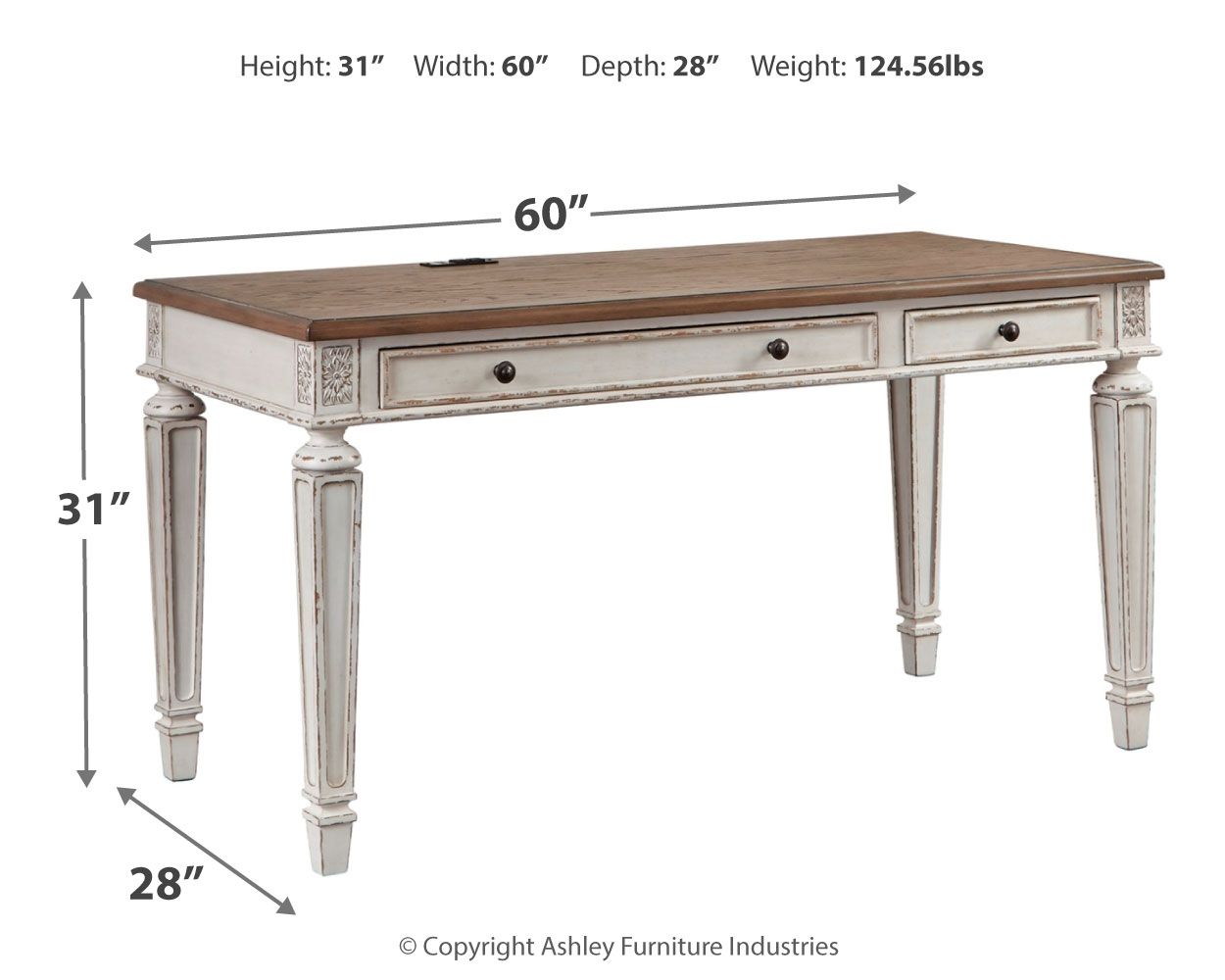 Realyn - Light Brown - Home Office Desk - Hornell Furniture Outlet
