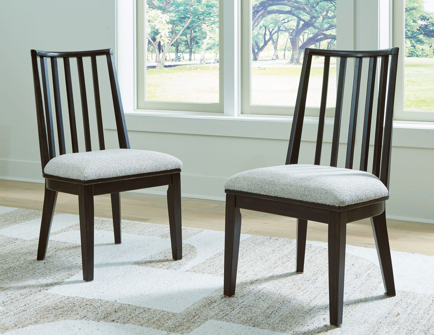 Galliden - Black - Dining Upholstered Side Chair (Set of 2) - Hornell Furniture Outlet