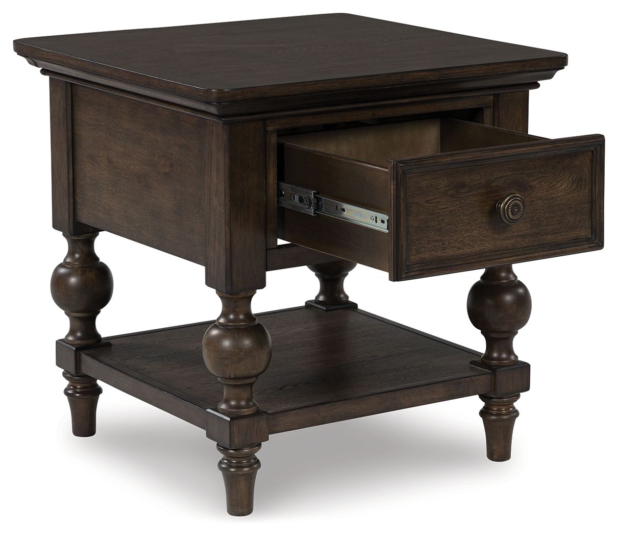 Veramond - Dark Brown - Square End Table - Hornell Furniture Outlet