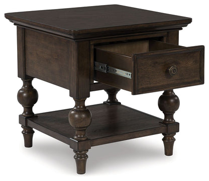 Veramond - Dark Brown - Square End Table - Hornell Furniture Outlet
