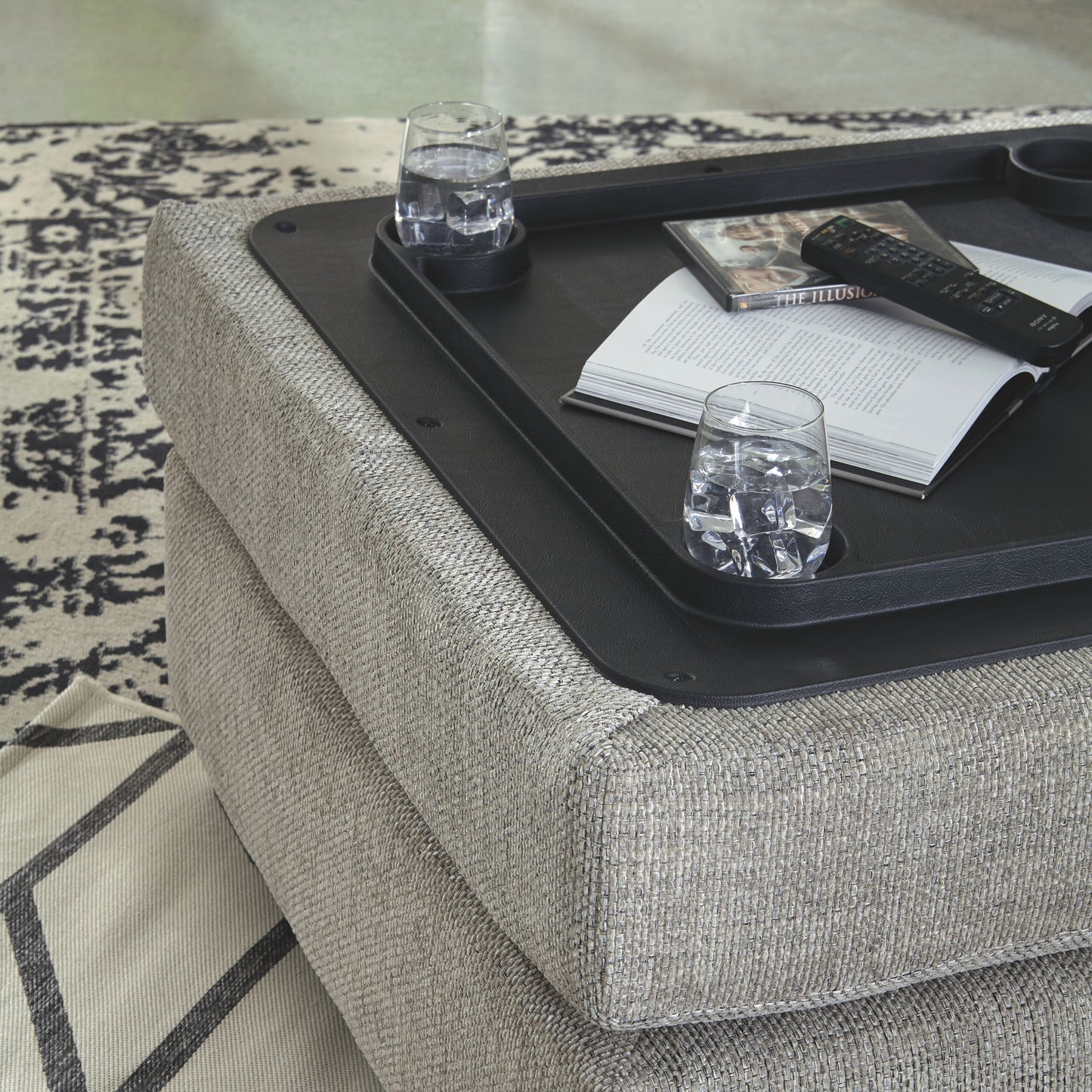 Megginson - Storm - Ottoman With Storage - Hornell Furniture Outlet
