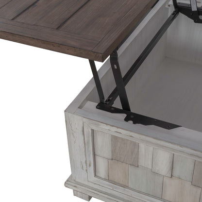 River Place - Lift Top Storage Cocktail Table - White - Hornell Furniture Outlet