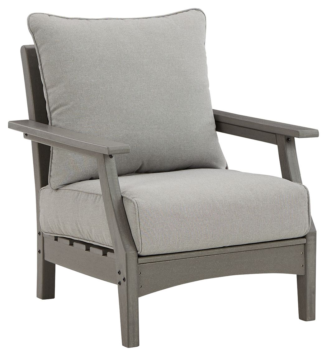 Visola - Gray - Lounge Chair w/Cushion (Set of 2) - Hornell Furniture Outlet