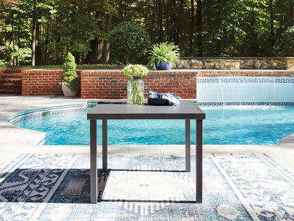 Rocky Creek - Square Dining Table With Umbrella Option - Gray - Hornell Furniture Outlet