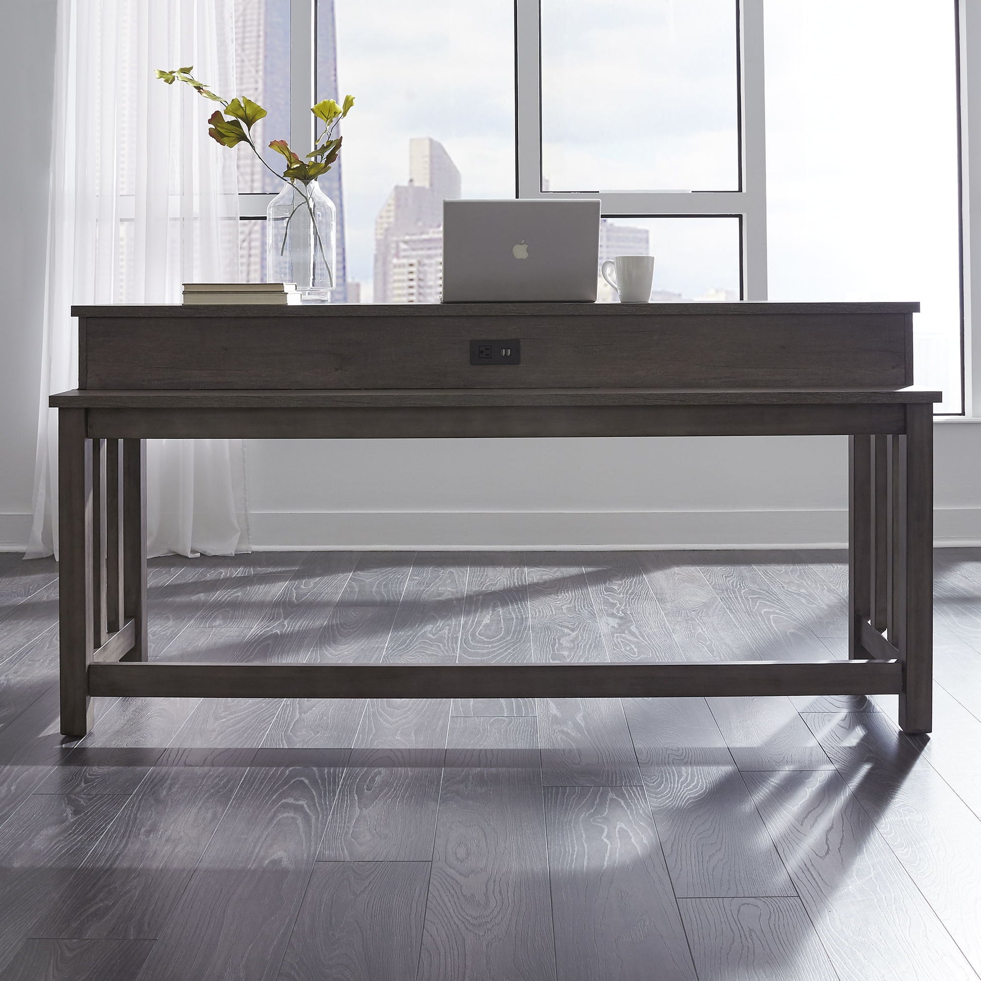 Tanners Creek - Console Bar Table - Dark Gray - Hornell Furniture Outlet